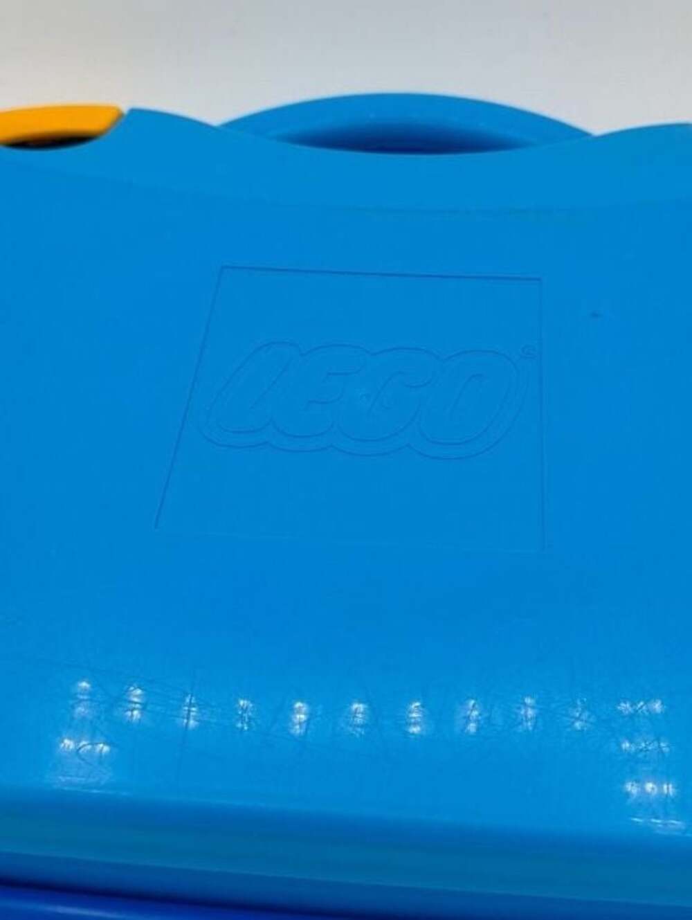Vintage LEGO Blue Plastic Carrying Case Storage with Divider